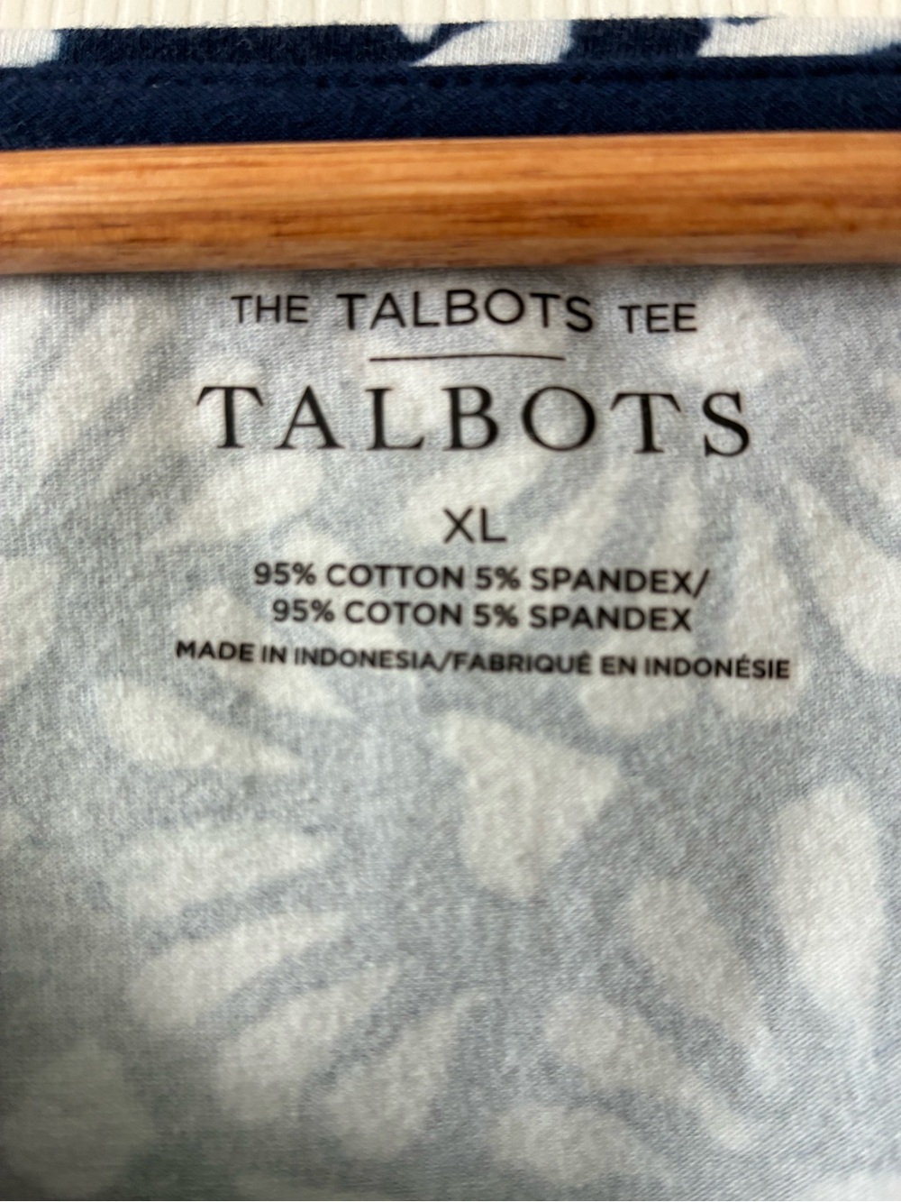 Talbots Navy Floral-Print V-Neck Short Sleeve Tee - Picture 3 of 4